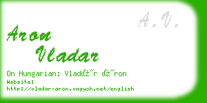 aron vladar business card
